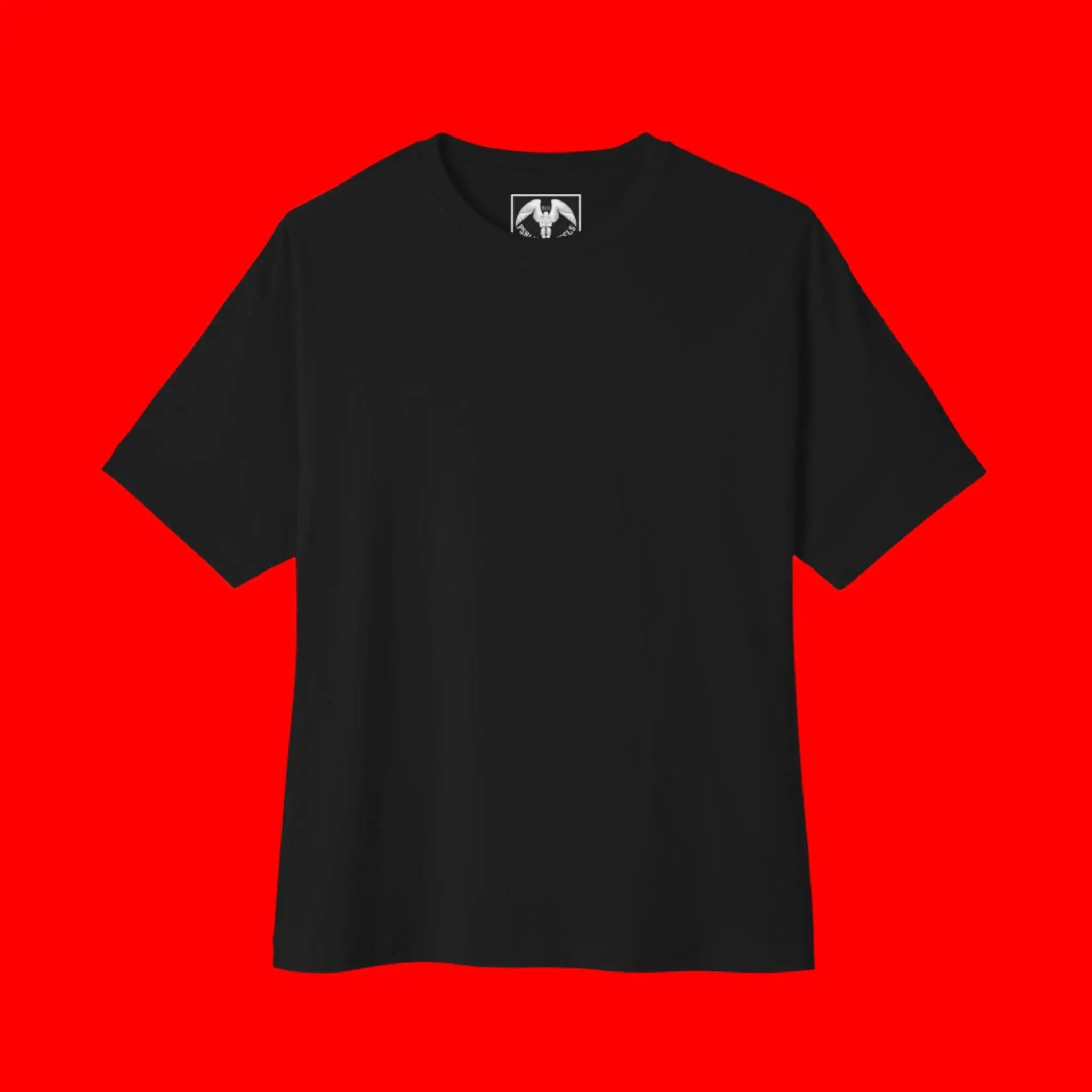 Not Today Satan I’m Protected By Psalms Angels Unisex Rear Printed Oversized Boxy Lux Tee - Black Armour