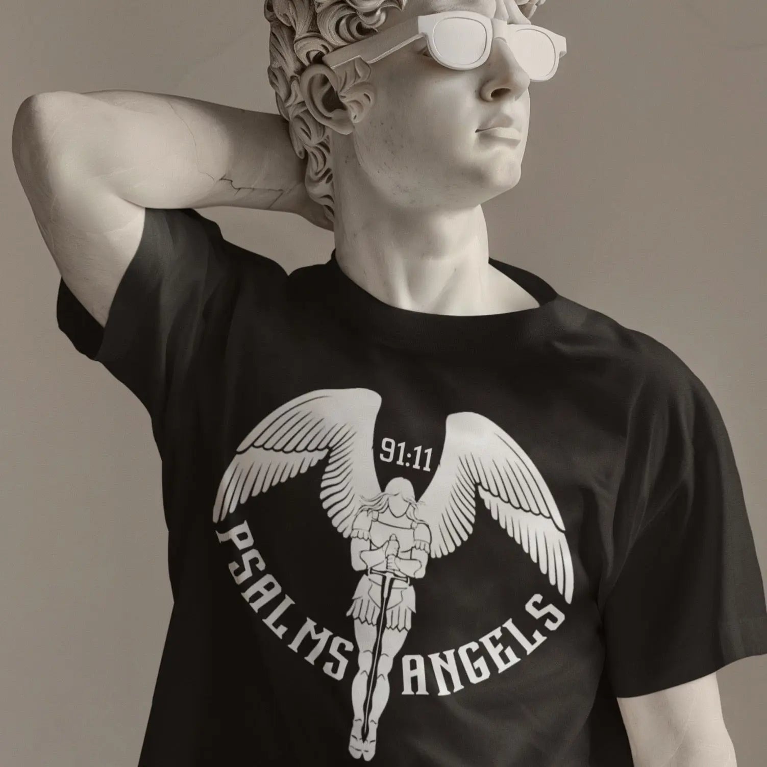 Psalm 91 black Psalms Angels Unisex Oversized Boxy Lux Teeshirt