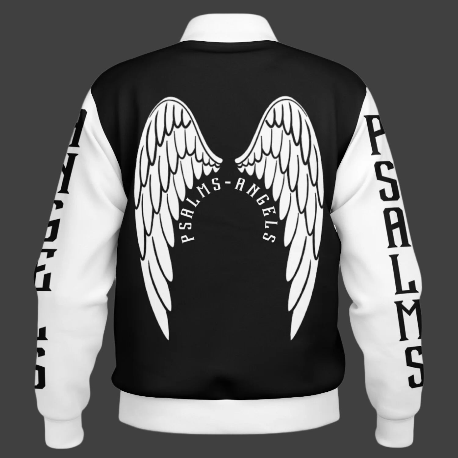 Psalms Angels Heavyweight Black & White Baseball Jacket Substantial
