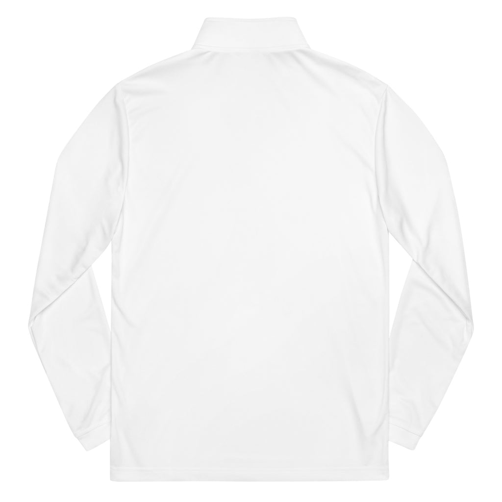 Co-branded Adidas Embroidered & Recycled Polyester Quarter Zip Pullover - White - Psalms-Angels.com