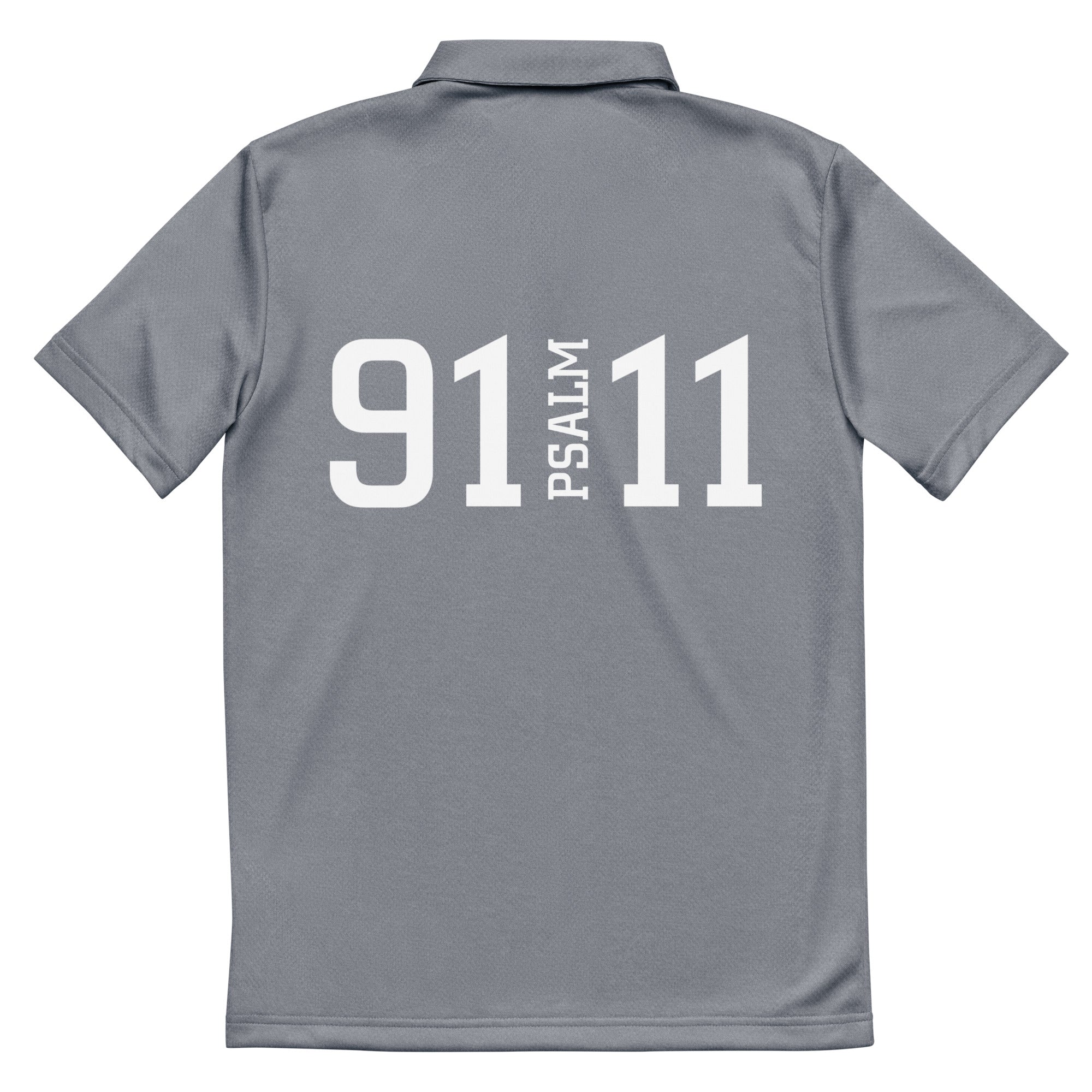 Co-branded Adidas Recycled Polyester Space-Dyed Polo Shirt - Black, Grey & Blue - Psalms-Angels.com