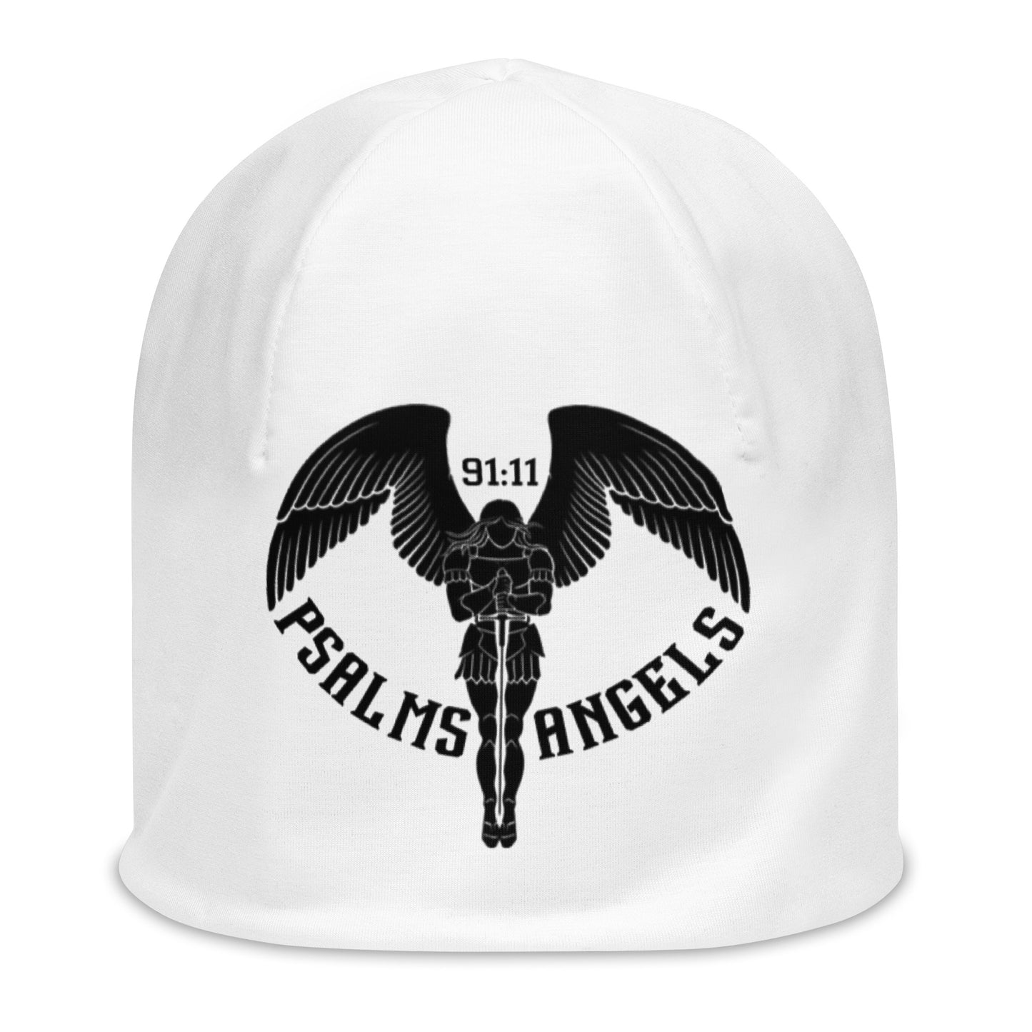 Psalm 91 white Psalms Angels beanie hat