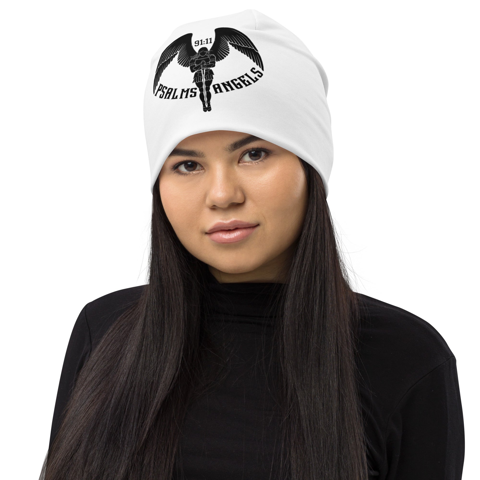 Psalms Angels Beanie Hat - White Psalms 91:11