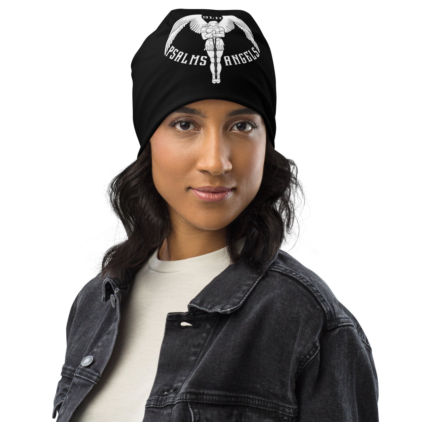 Psalms Angels Beanie Hat - Black