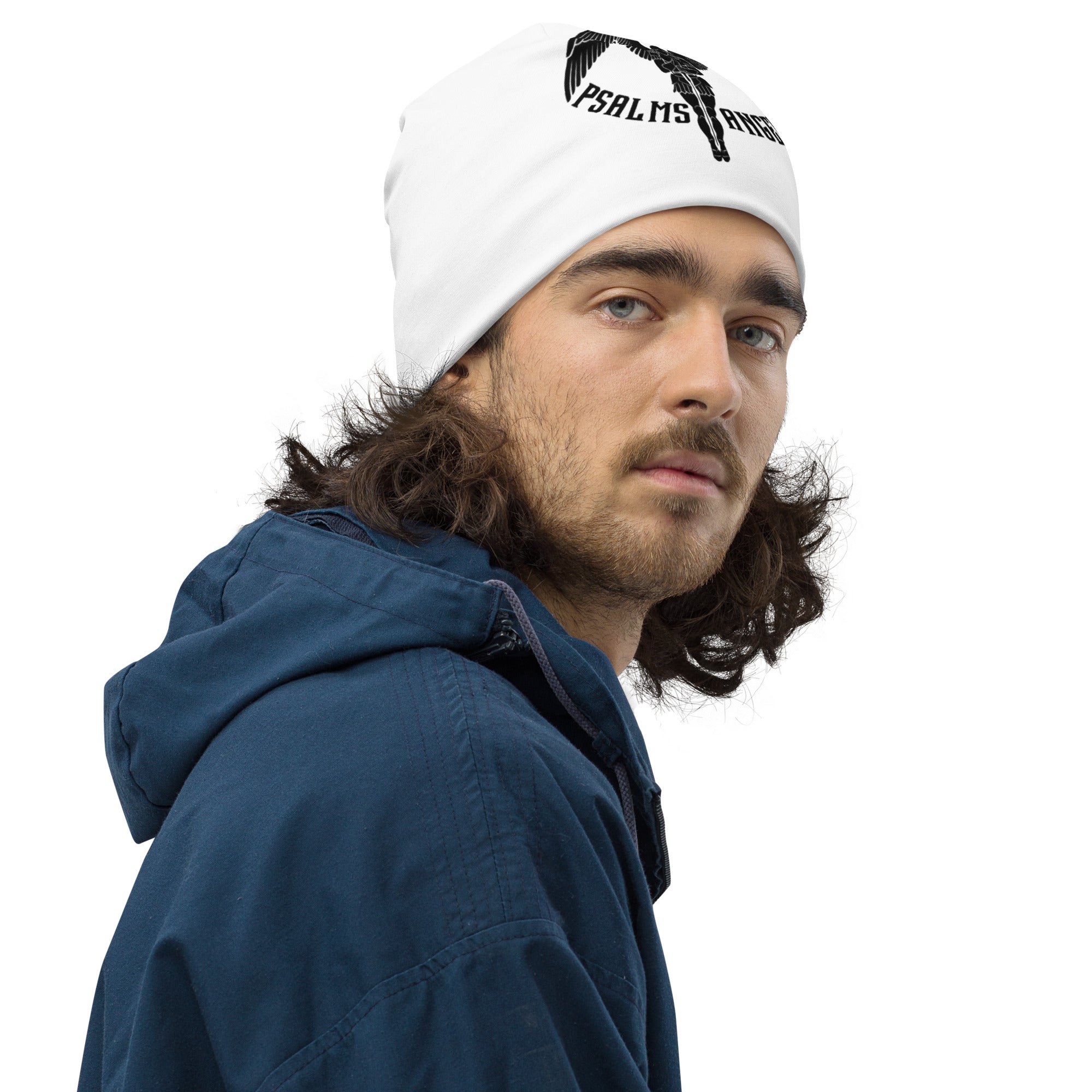 Psalms Angels Beanie Hat - White Psalms 91:11