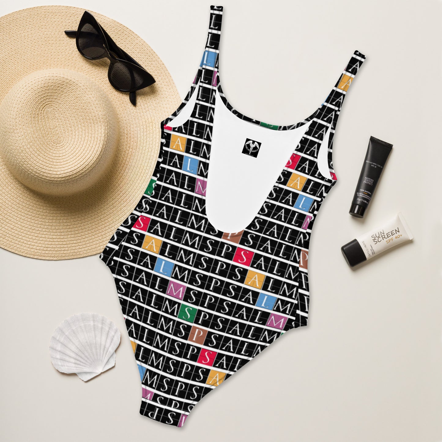 Psalm Print One-Piece Swimsuit