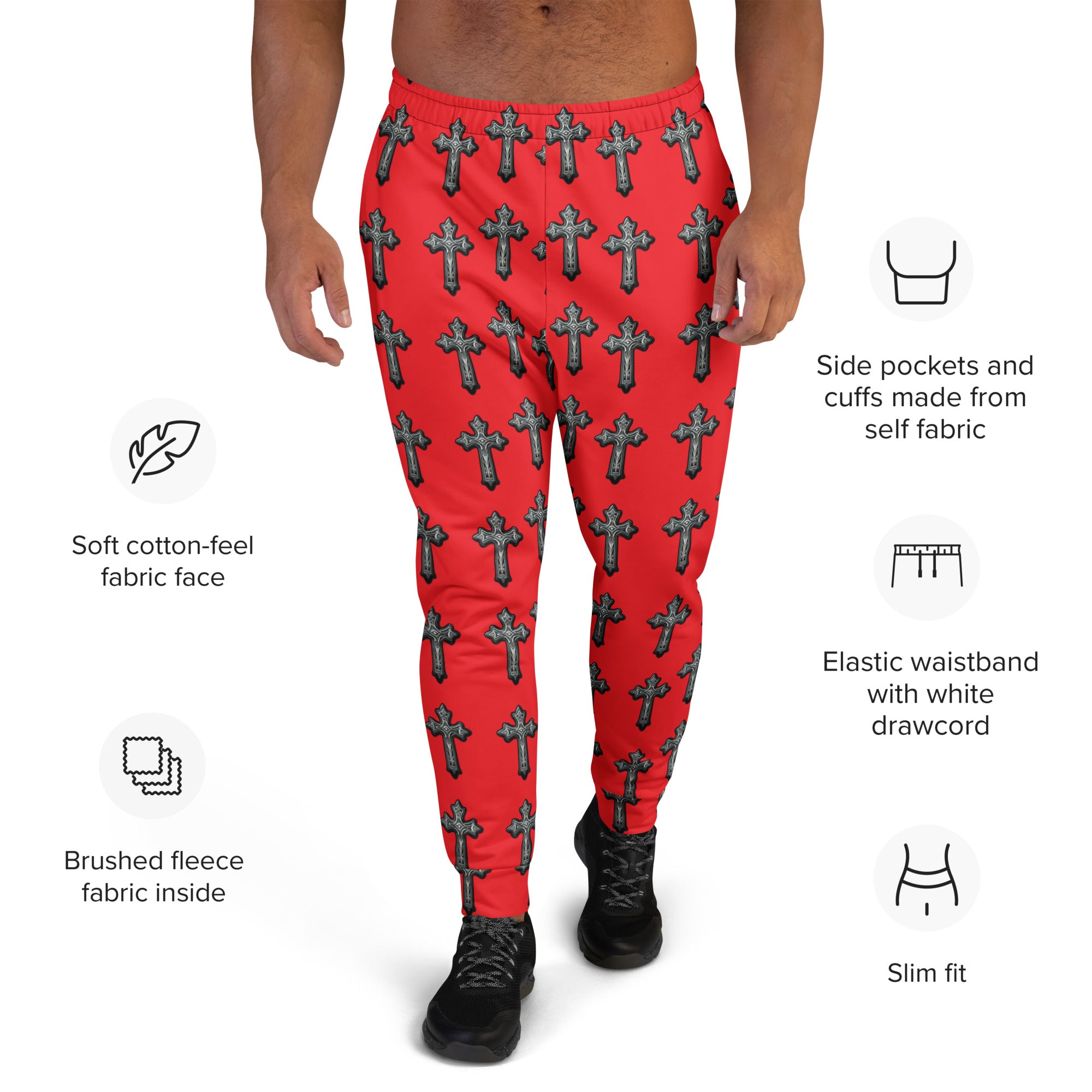 Multi cross red joggers 