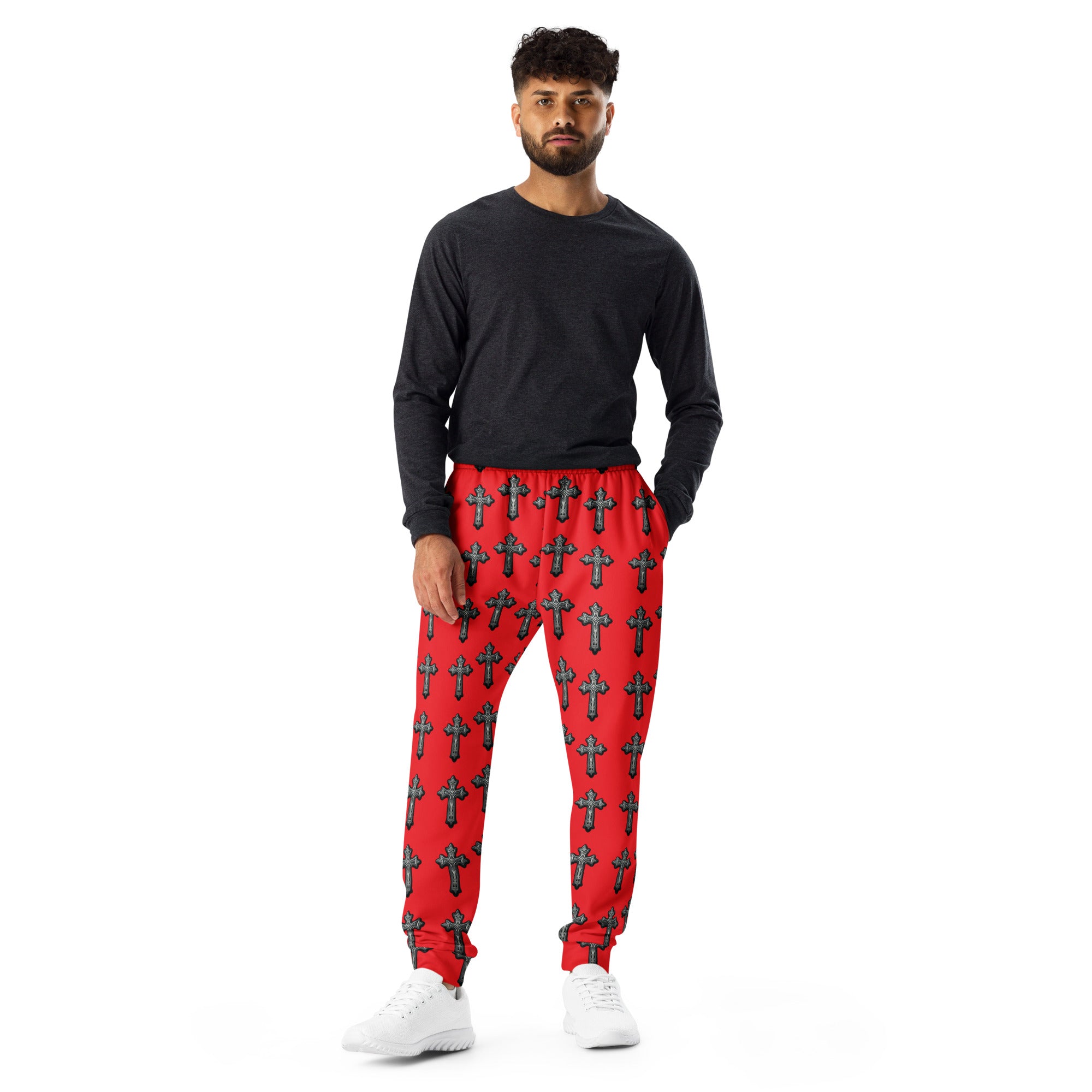 Multi cross red joggers 