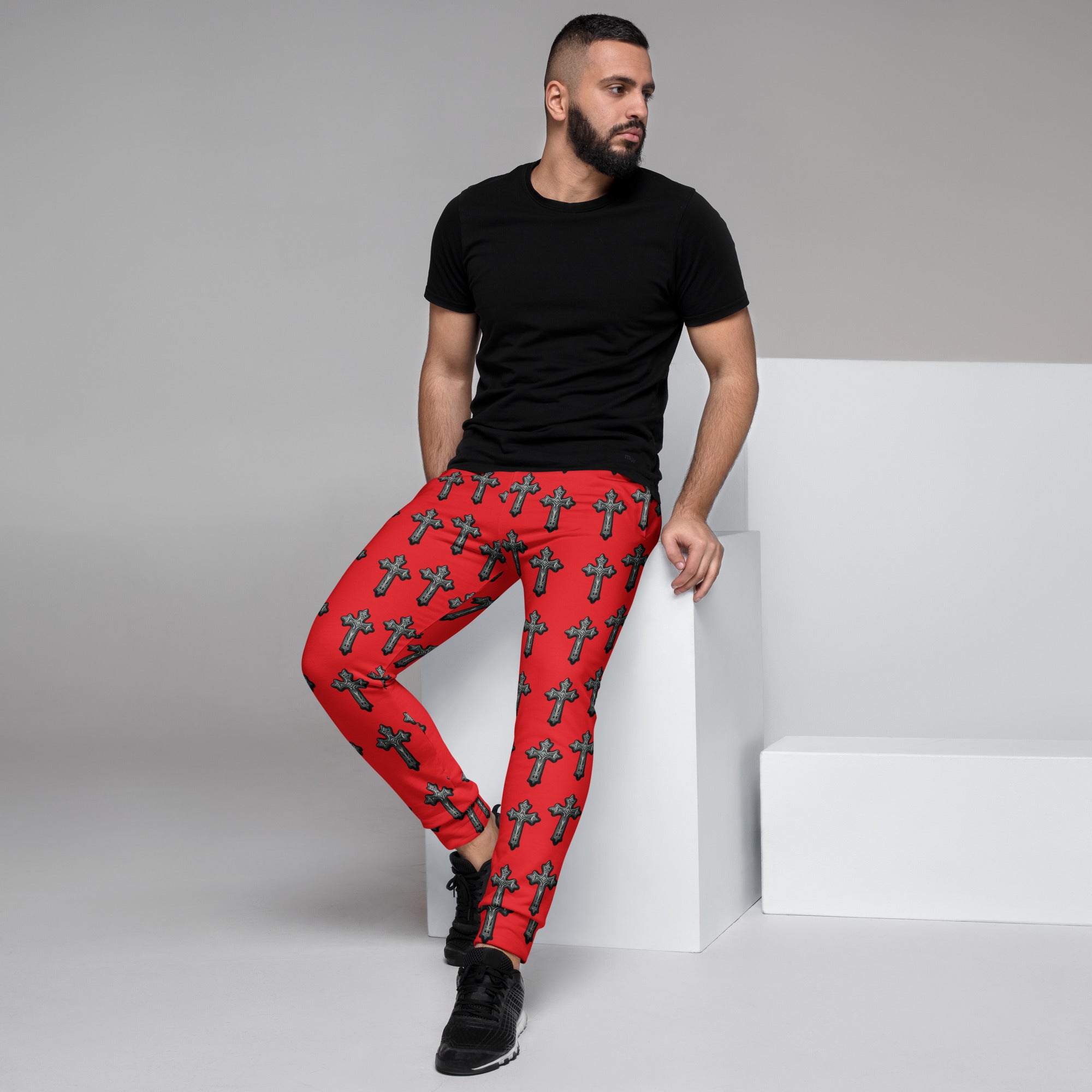 Multi cross red joggers 