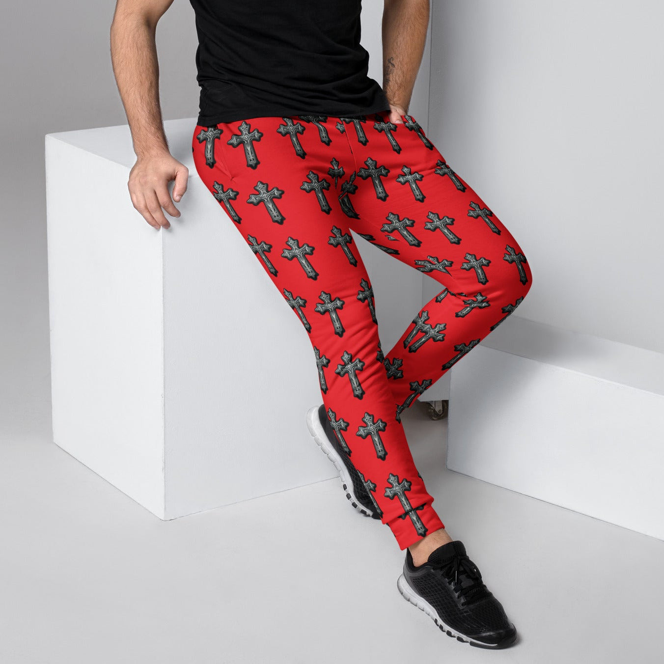 Multi cross red joggers 