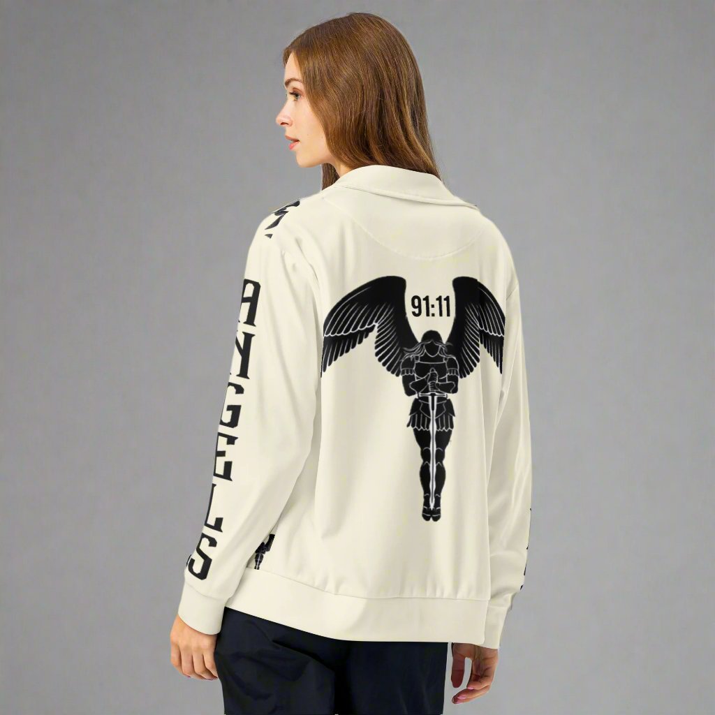 Psalms Angels Off White Vegan Friendly Unisex Athleisure Jacket