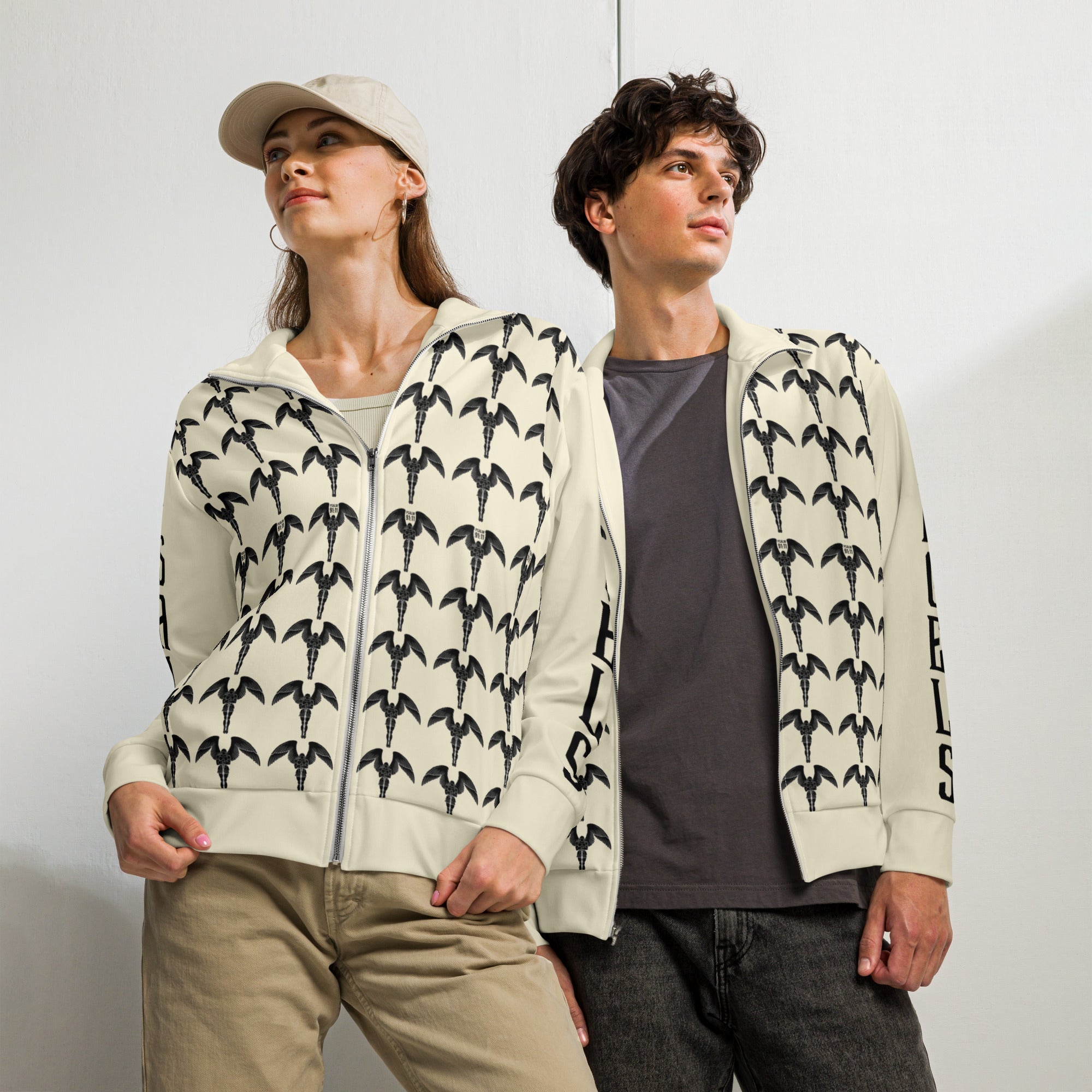 Psalms Angels Off White Vegan Friendly Unisex Athleisure Jacket Psalms 91.11
