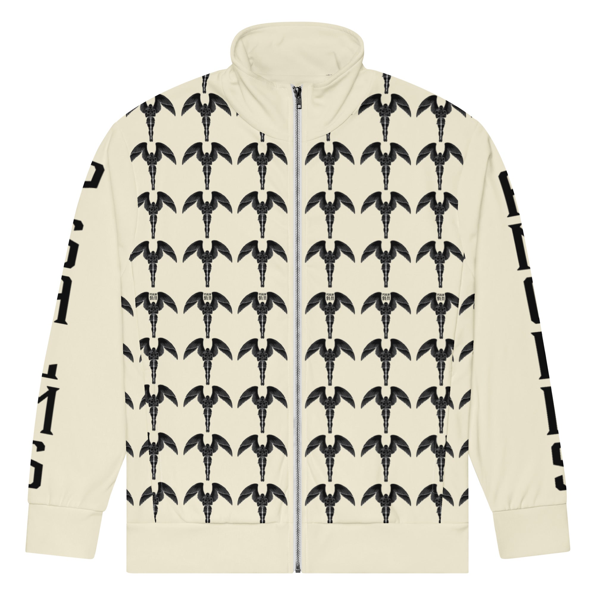 Psalms Angels Off White Vegan Friendly Unisex Athleisure Jacket Psalms 91.11
