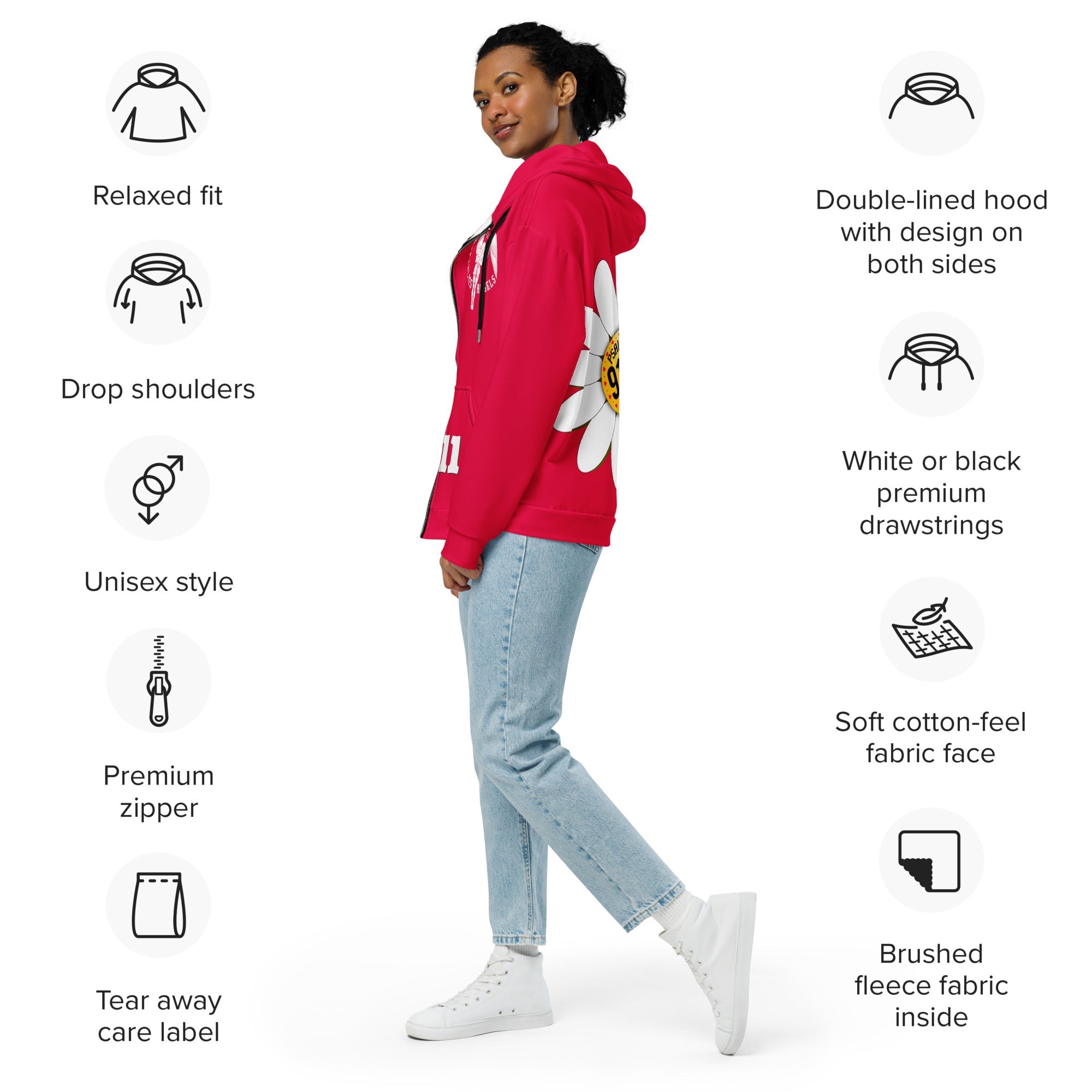 Psalms Angels Give Me My Flowers Vegan Friendly Unisex Zip Hoodie Psalms 91.11