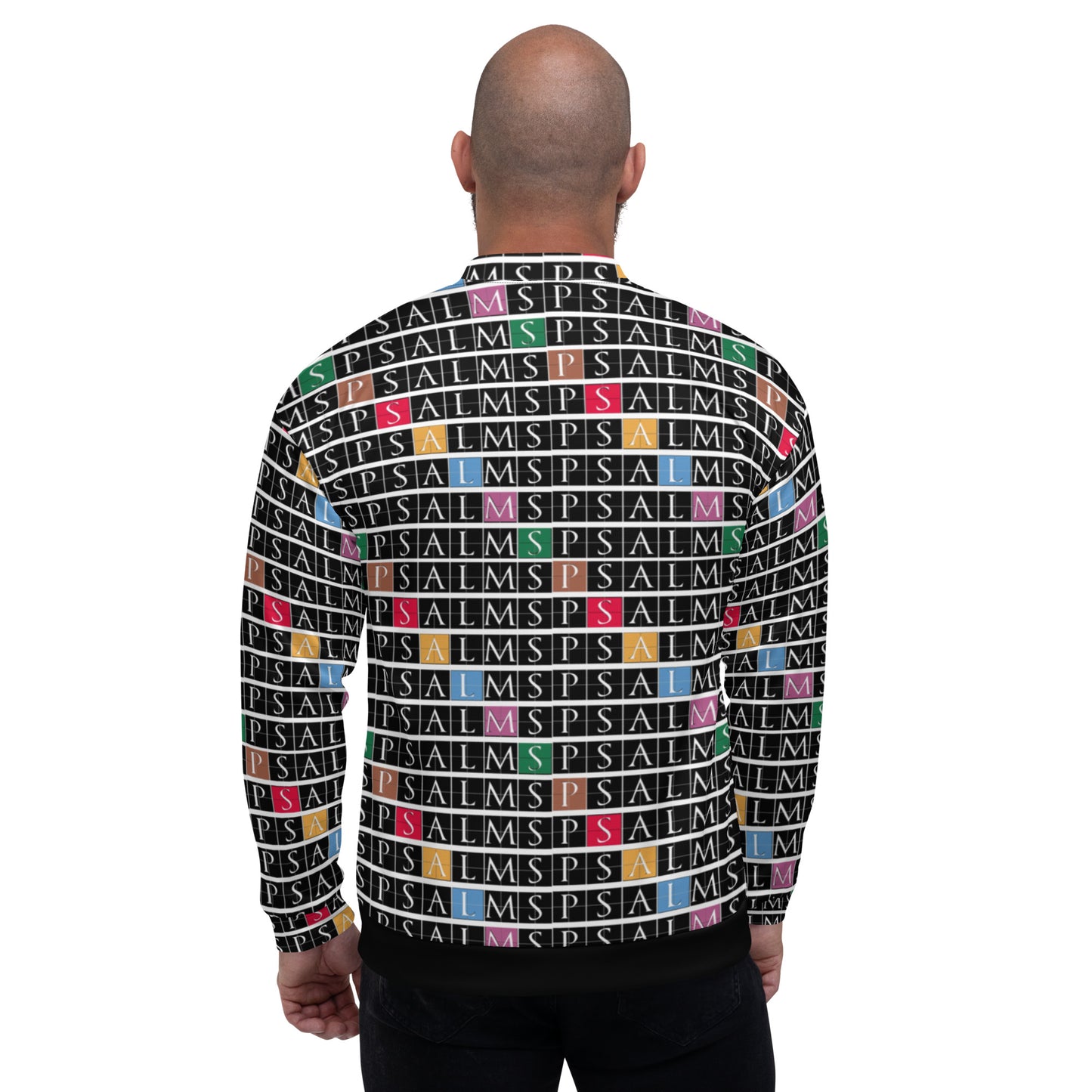 All Over Psalms Print Unisex Bomber Jacket