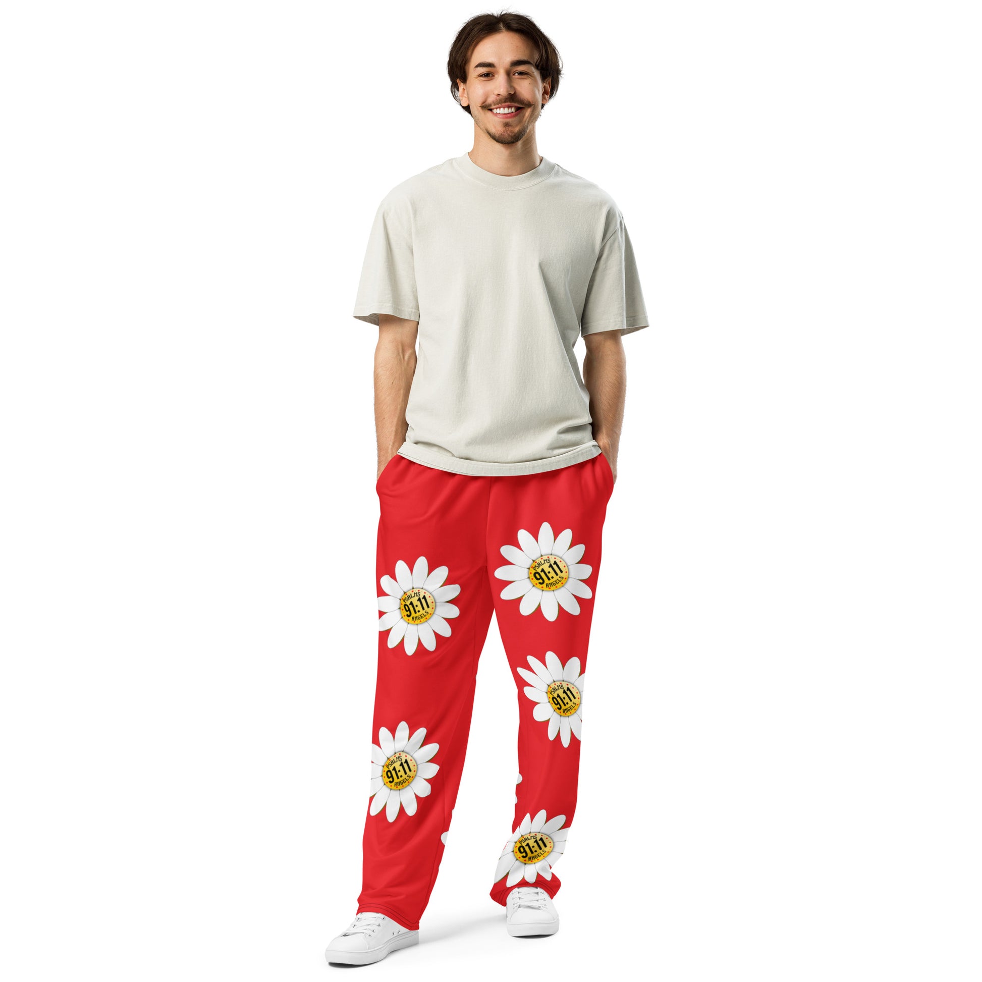 Psalms Angels flower power wide bottom jogging pants