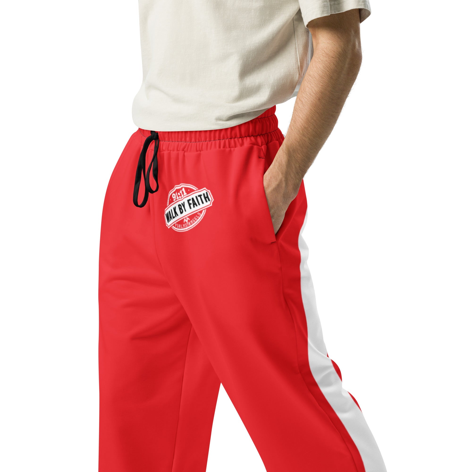 Psalms Angels Vegan Friendly Walk With Faith Wide-Leg Joggers Psalms 91.11