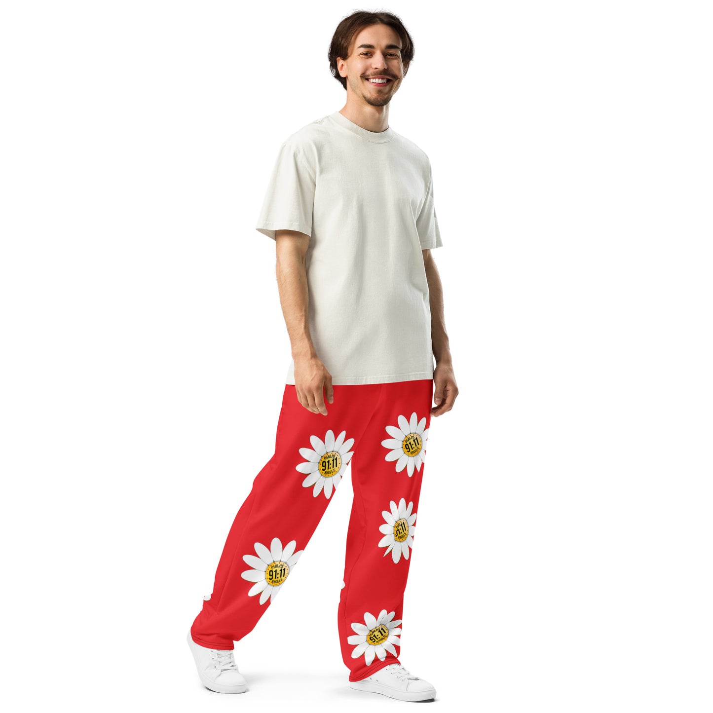 Psalms Angels flower power wide bottom jogging pants