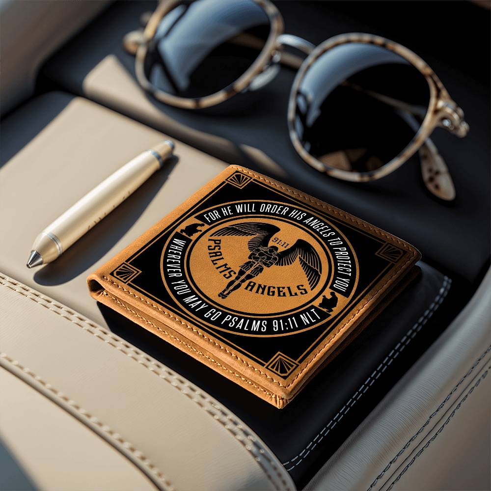 Psalms Angels Genuine Cowhide Leather Wallet ShineOn Fulfillment