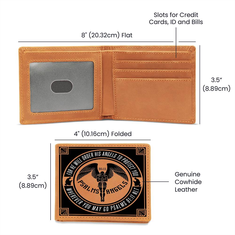 Psalm 91 brown leather Psalms Angels wallet