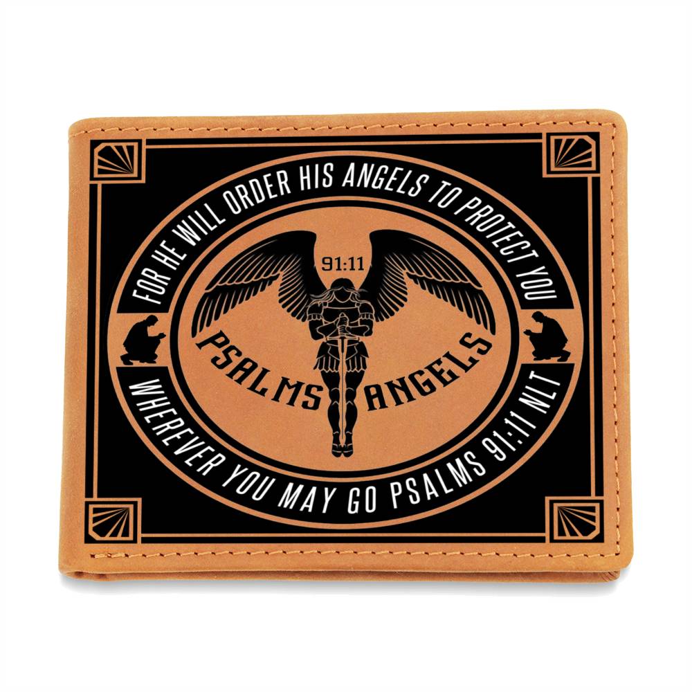 Psalms Angels Genuine Cowhide Leather Wallet