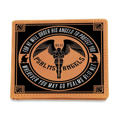 Psalms Angels Genuine Cowhide Leather Wallet