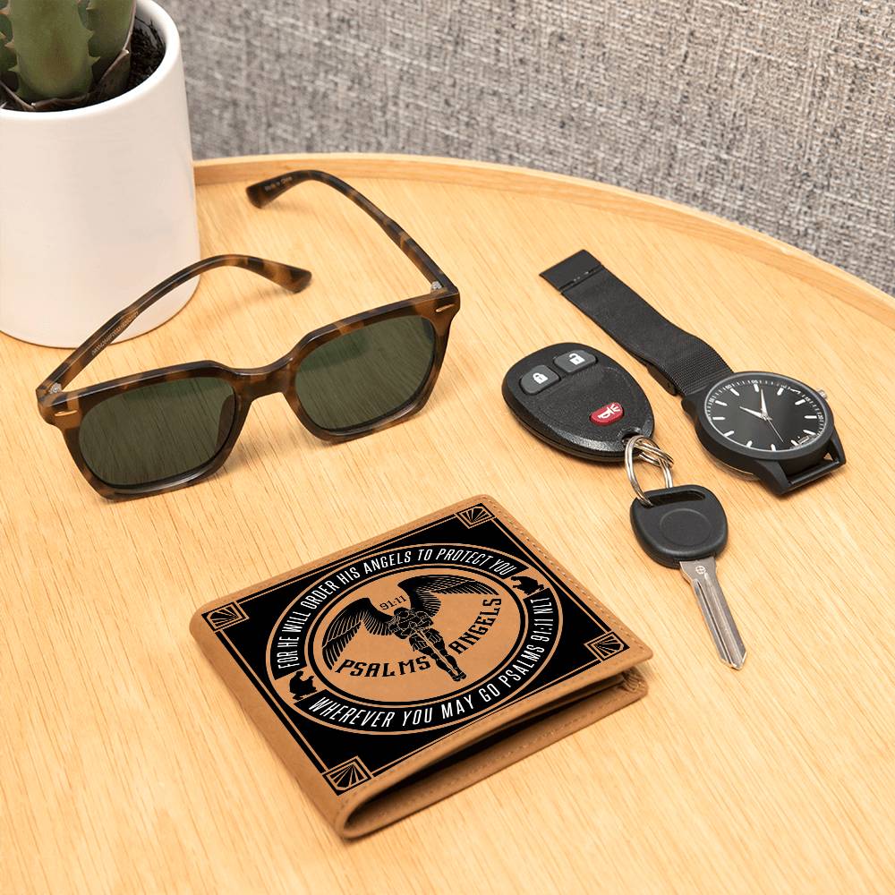 Psalms Angels Genuine Cowhide Leather Wallet ShineOn Fulfillment