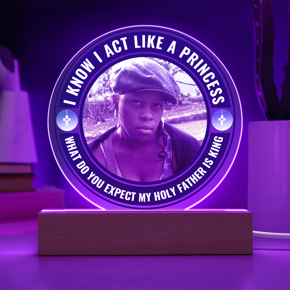 A Personalised Christian Acrylic Plaque On A Wooden Base For My Princess 