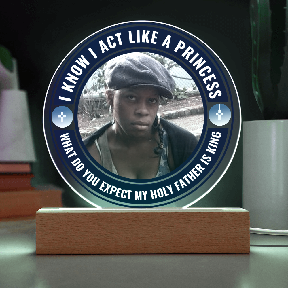 A Personalised Christian Acrylic Plaque On A Wooden Base For My Princess 