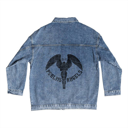 Psalm 91 blue Psalms Angels denim jacket