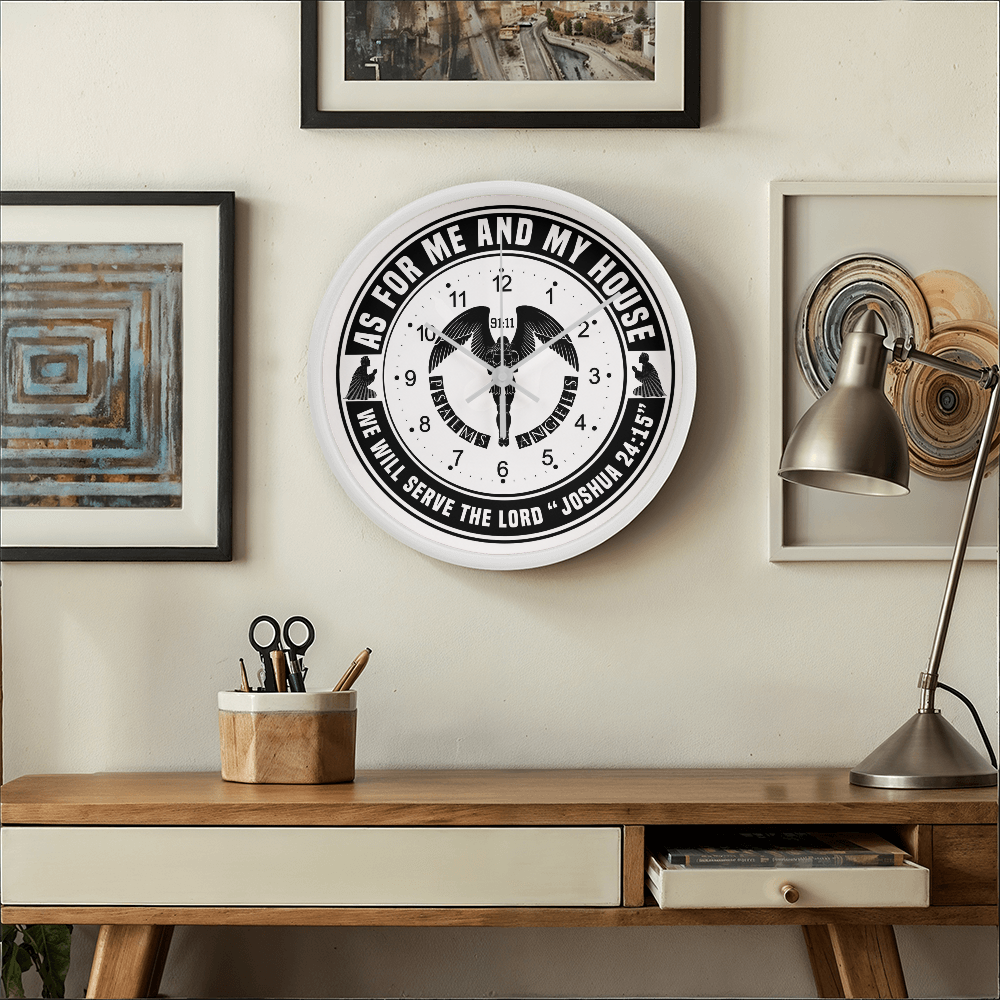 As For Me And My House We shall Serve The Lord Wall Clock Shiny Things