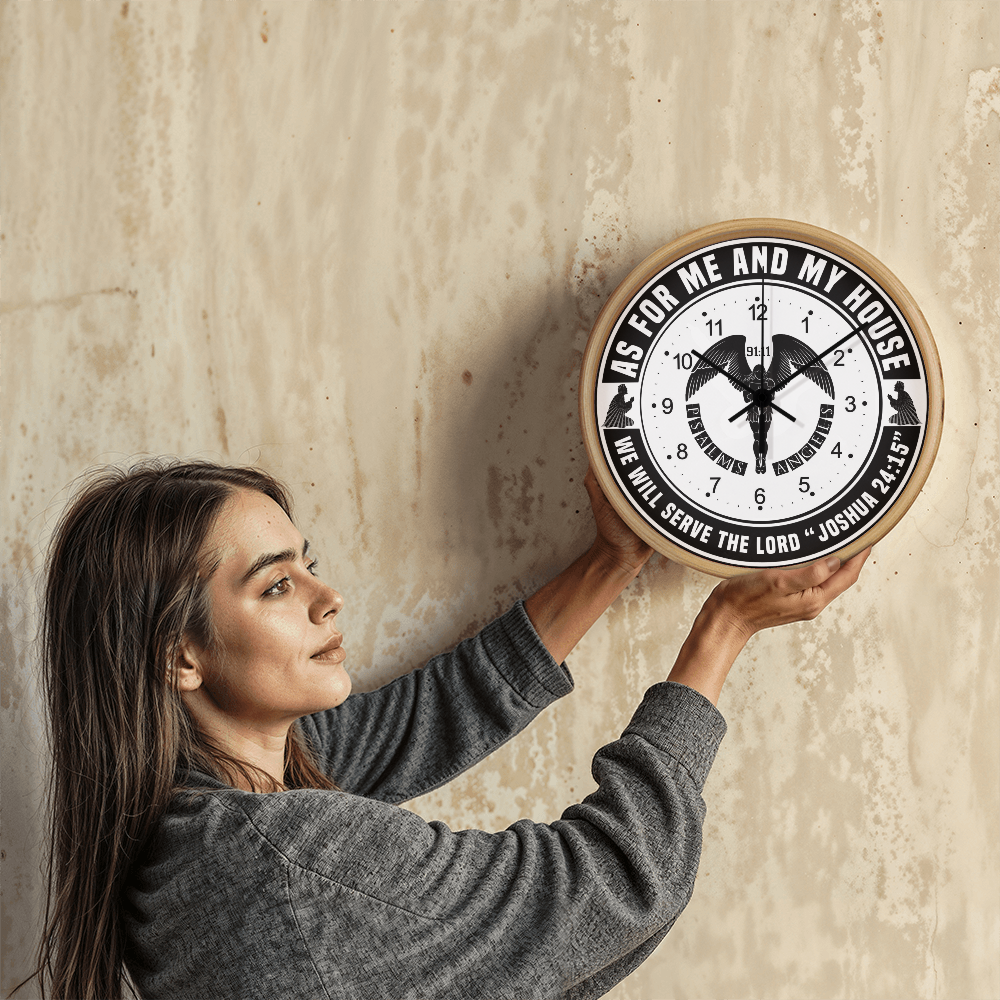 As For Me And My House We shall Serve The Lord Wall Clock Shiny Things