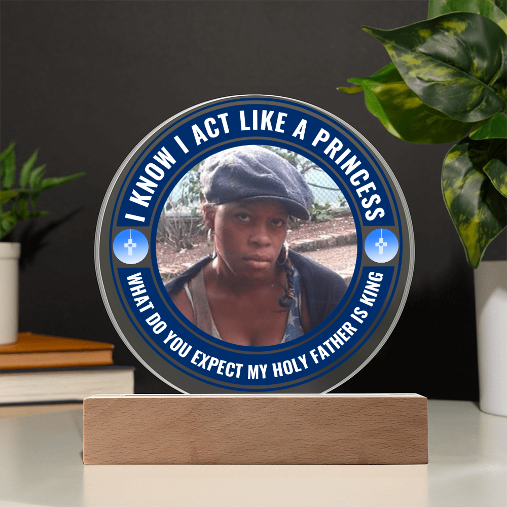 A Personalised Christian Acrylic Plaque On A Wooden Base For My Princess 