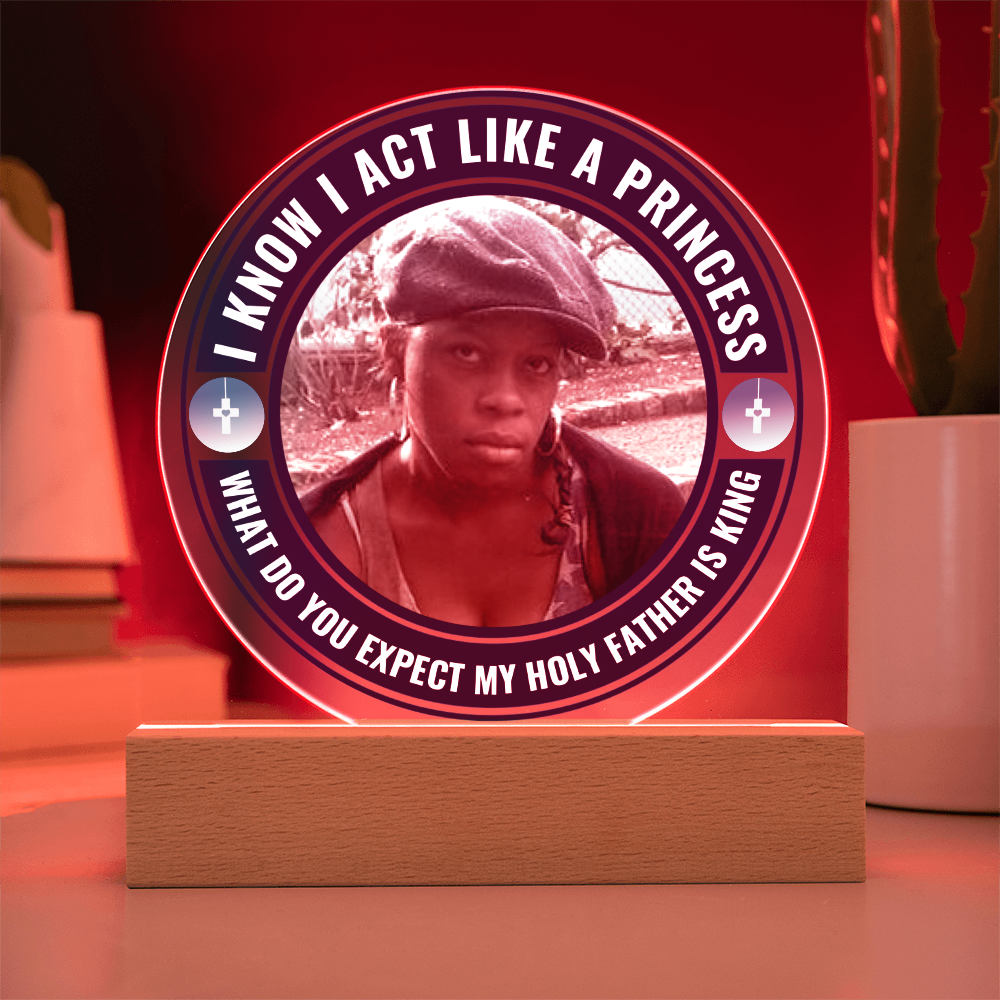 A Personalised Christian Acrylic Plaque On A Wooden Base For My Princess 