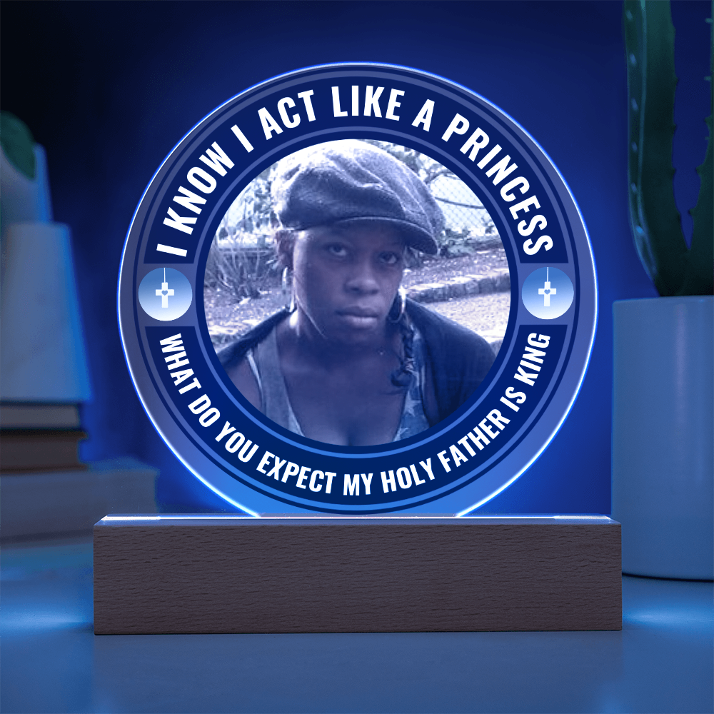 A Personalised Christian Acrylic Plaque On A Wooden Base For My Princess 