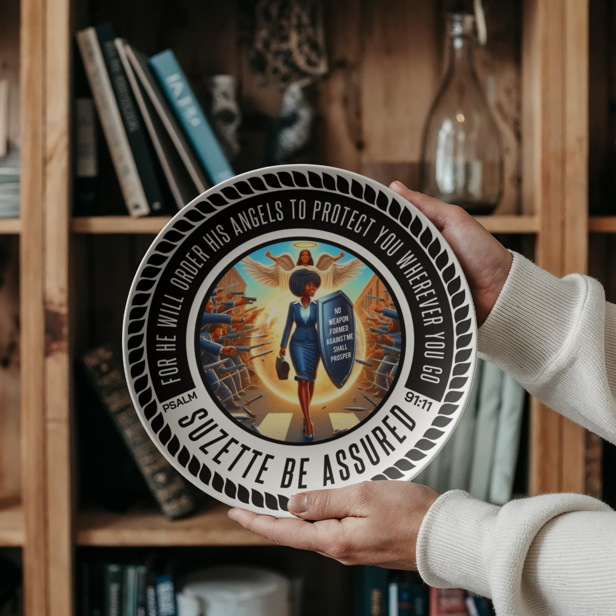 No Weapon Formed Against Me Shall Prosper Personalised 10 Inch Plate Shiny Things