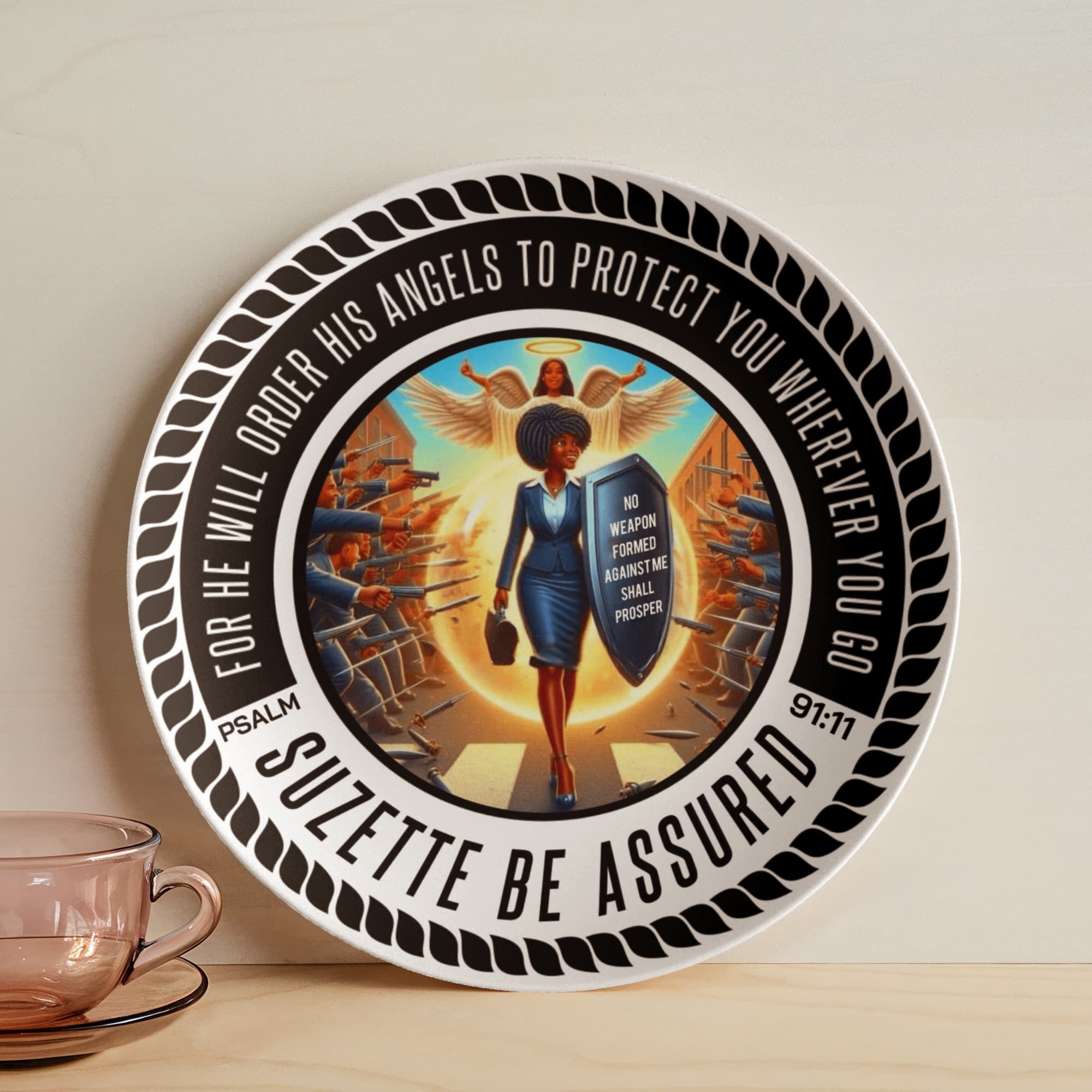 No Weapon Formed Against Me Shall Prosper Personalised 10 Inch Plate Shiny Things