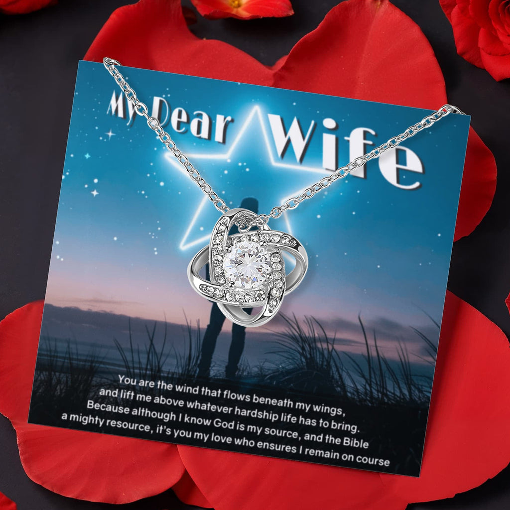 Life Has Never Been More Rosey Love Knot Necklace With Revolving Rose Presentation Box - Psalms-Angels.com
