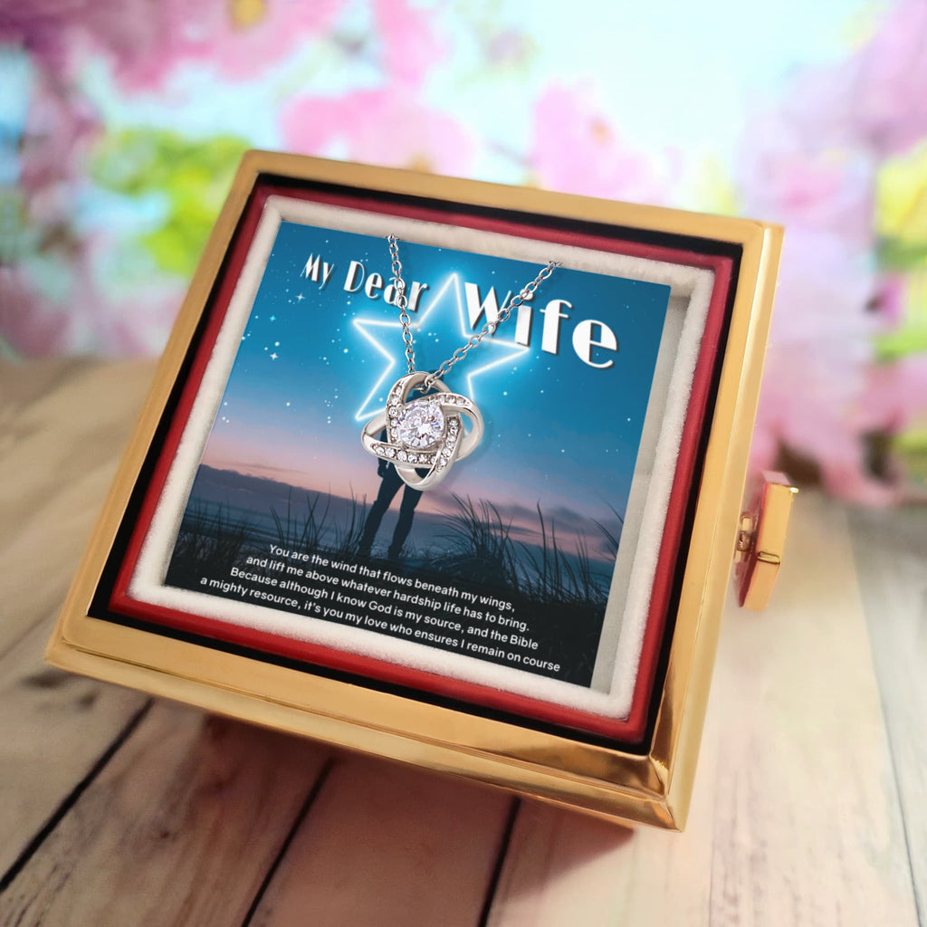 Life Has Never Been More Rosey Love Knot Necklace With Revolving Rose Presentation Box ShineOn Fulfillment