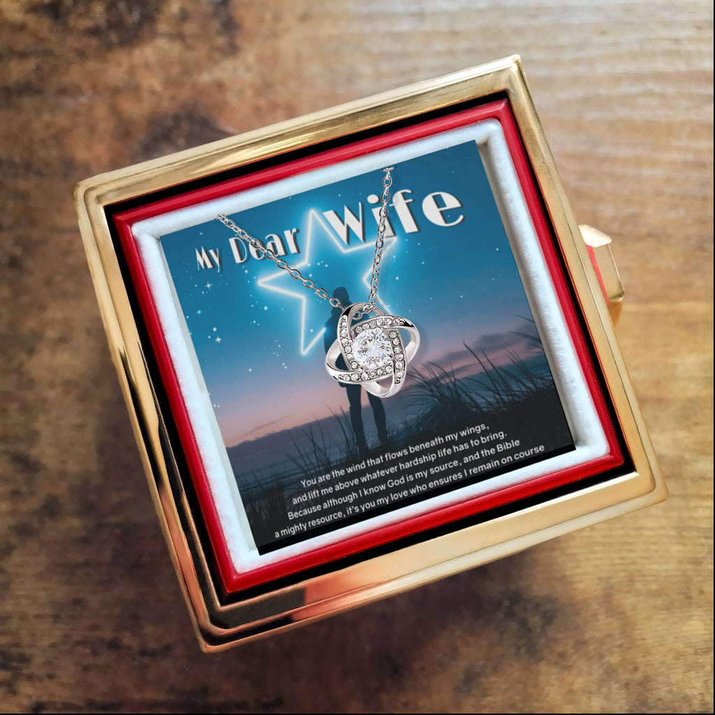 Life Has Never Been More Rosey Love Knot Necklace With Revolving Rose Presentation Box ShineOn Fulfillment