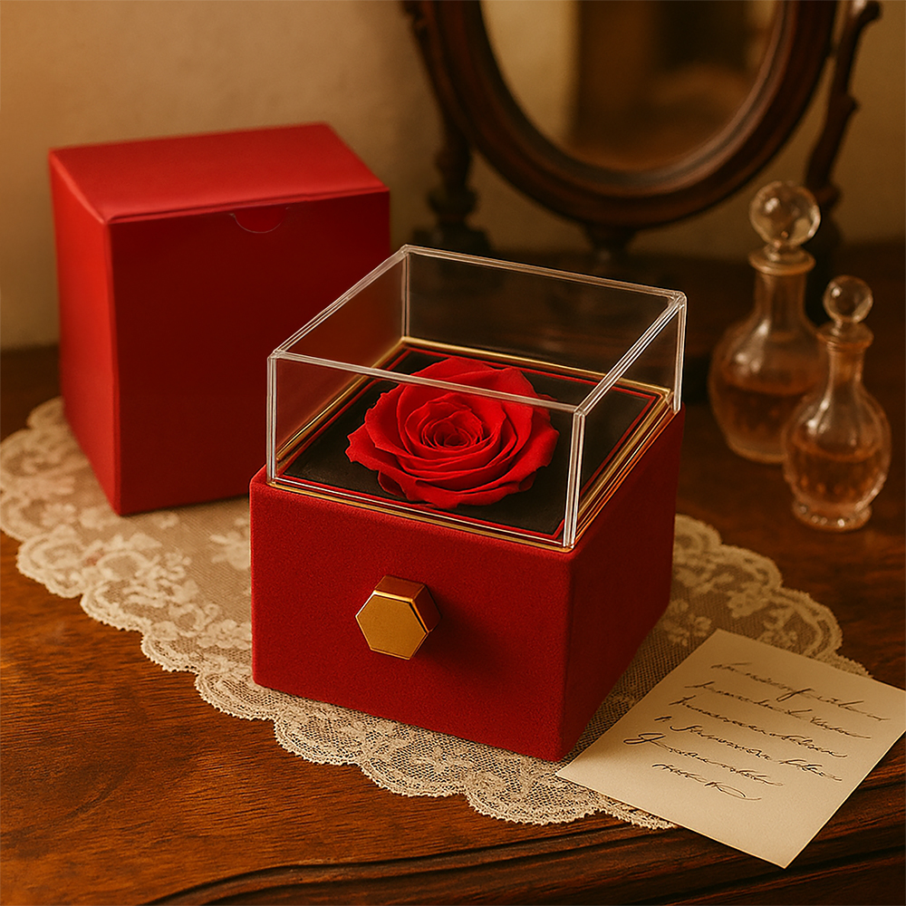 Life Has Never Been More Rosey Love Knot Necklace With Revolving Rose Presentation Box ShineOn Fulfillment