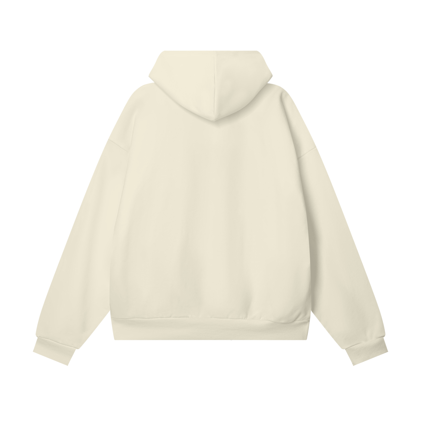 Psalms Angels "100% Christian" Heavyweight Hidden Pocket Oversized 460GSM Halo Fleece Hoodie - Bone & White - Psalms-Angels.com