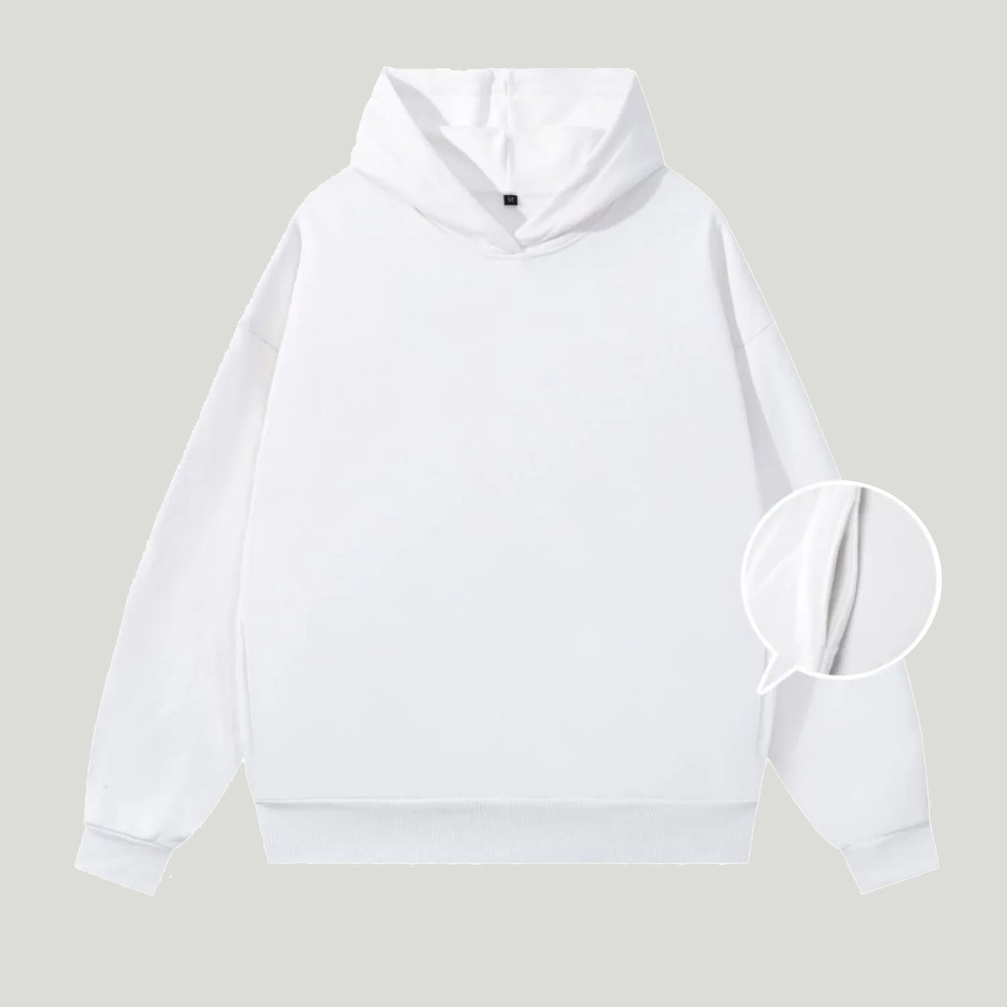 Psalms Angels Heavyweight Hidden Pocket Oversized Halo Fleece Hoodie - White & Bone