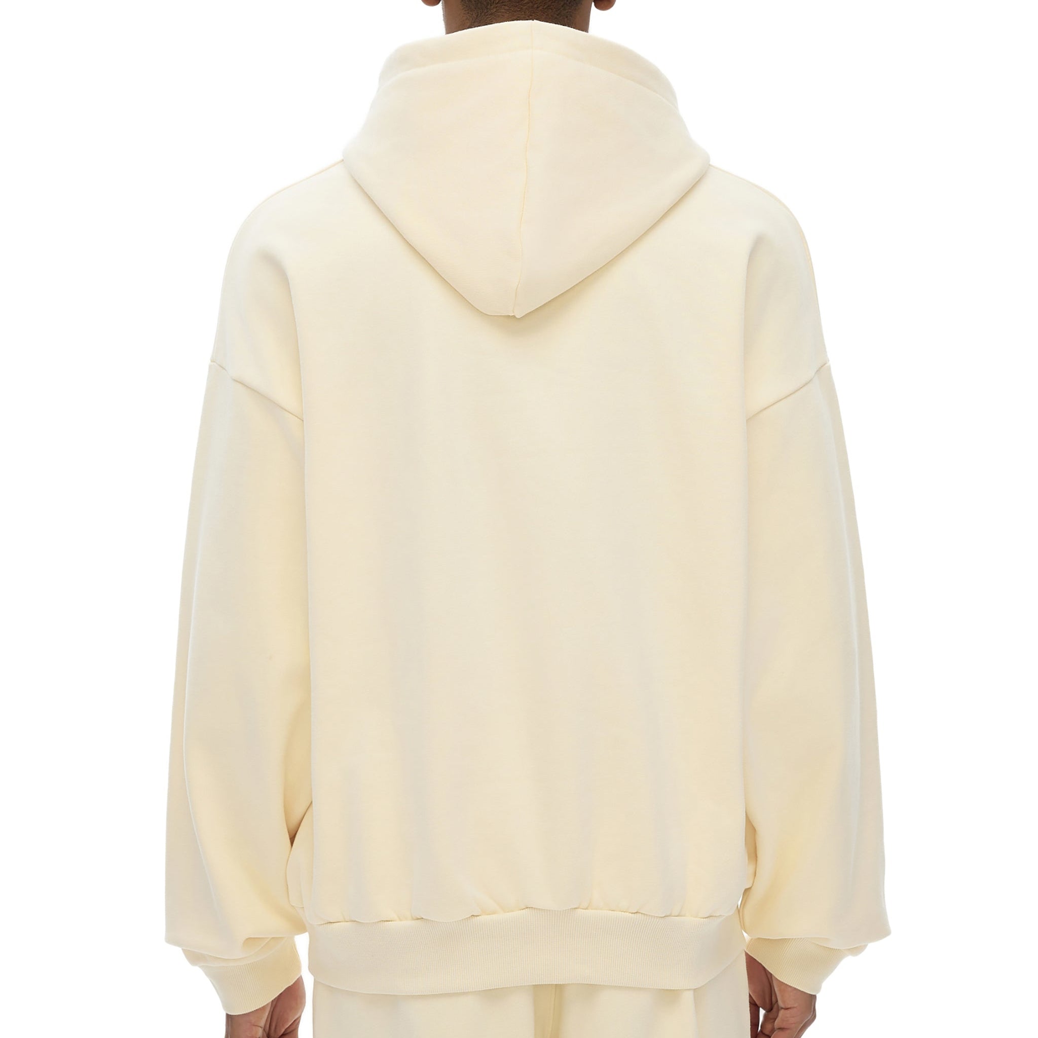 Psalms Angels "100% Christian" Heavyweight Hidden Pocket Oversized 460GSM Halo Fleece Hoodie - Bone & White - Psalms-Angels.com