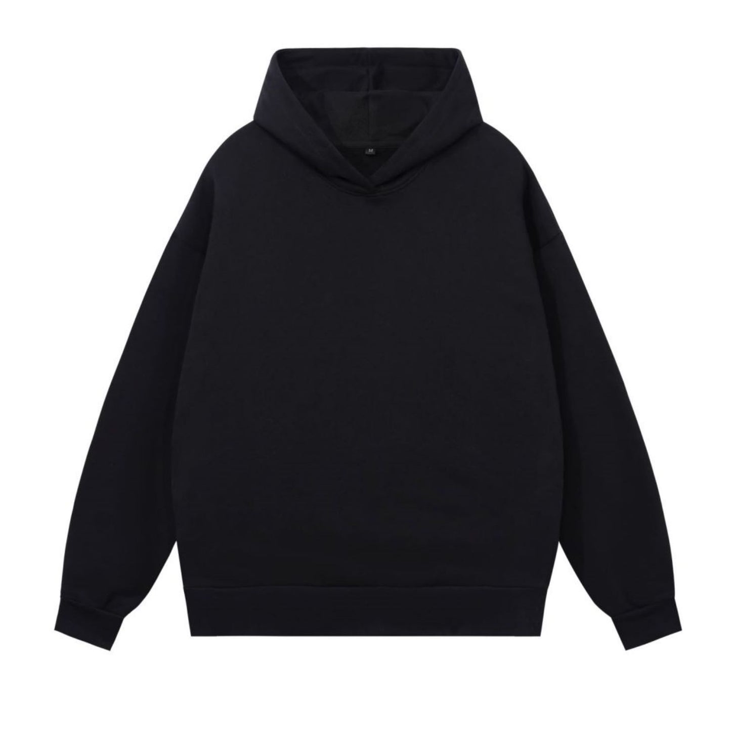 Psalms Angels Heavyweight Hidden Pocket Oversized Halo Fleece Hoodie - Black & Charcoal