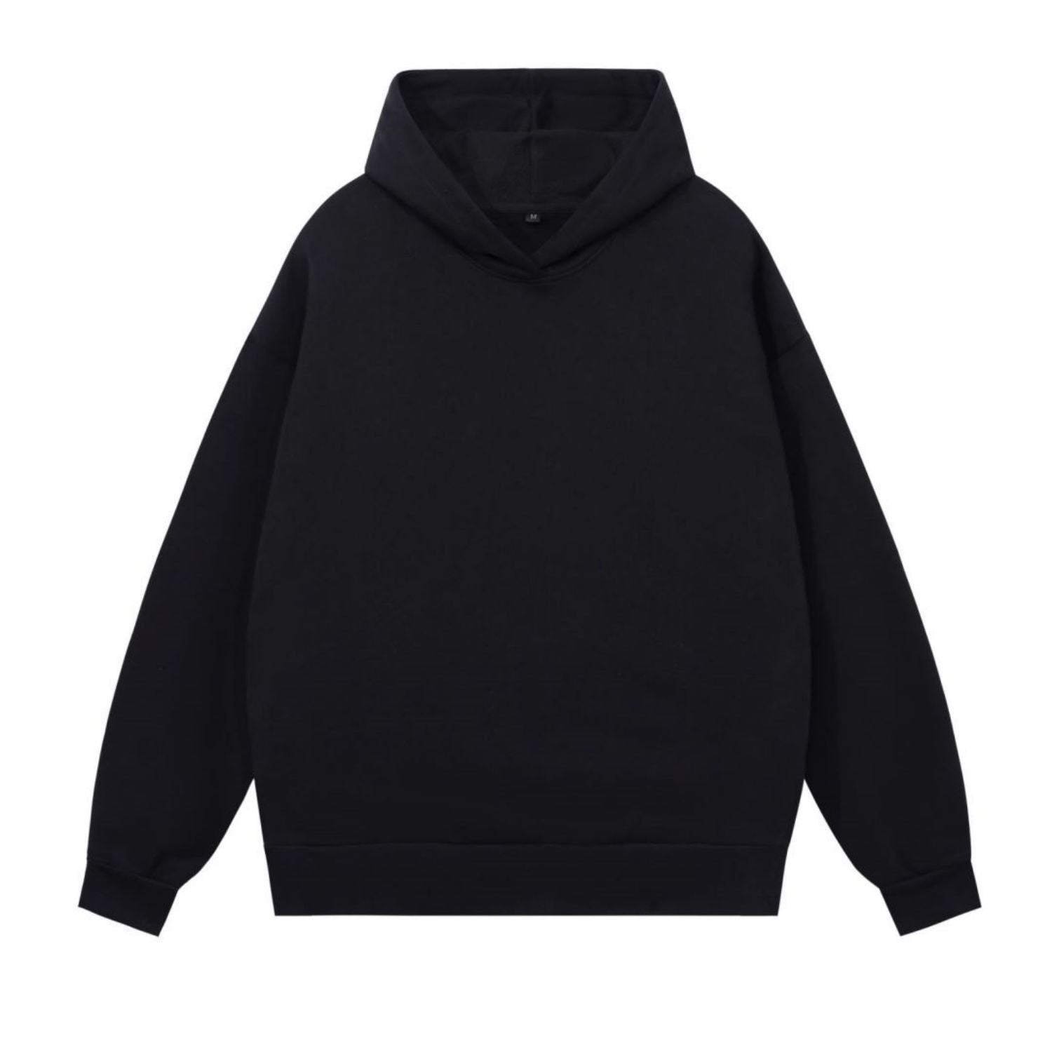 Psalms Angels Heavyweight Hidden Pocket Oversized Halo Fleece Hoodie - Black & Charcoal ODMPOD