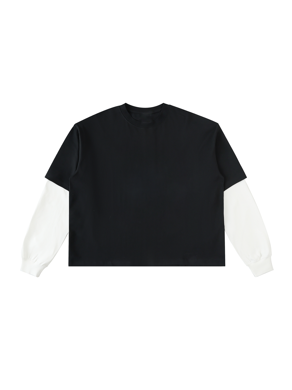 Psalms Angels Layered Contrast Sleeve Cotton T-Shirt ODMPOD