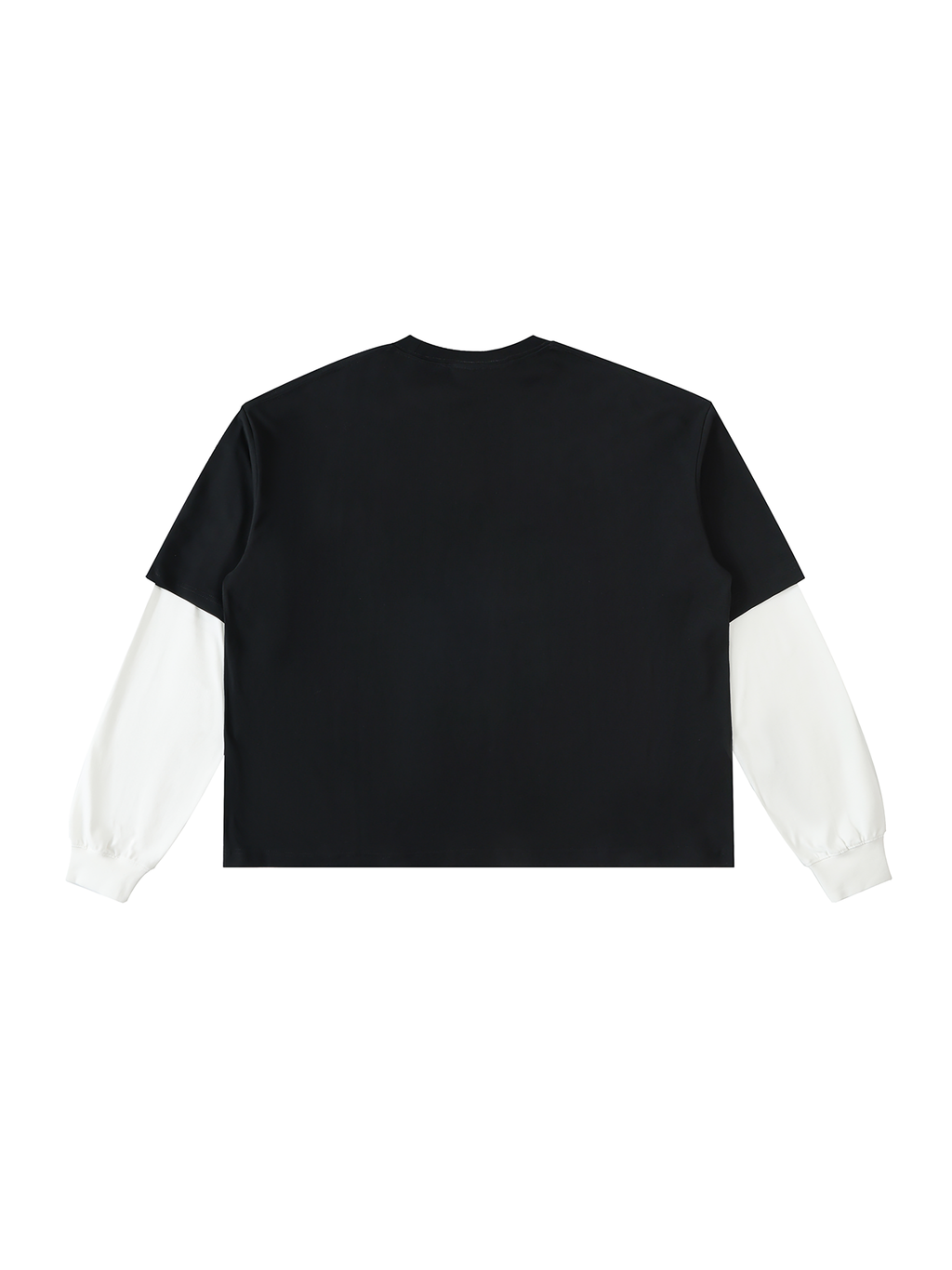 Psalms Angels Layered Contrast Sleeve Cotton T-Shirt ODMPOD