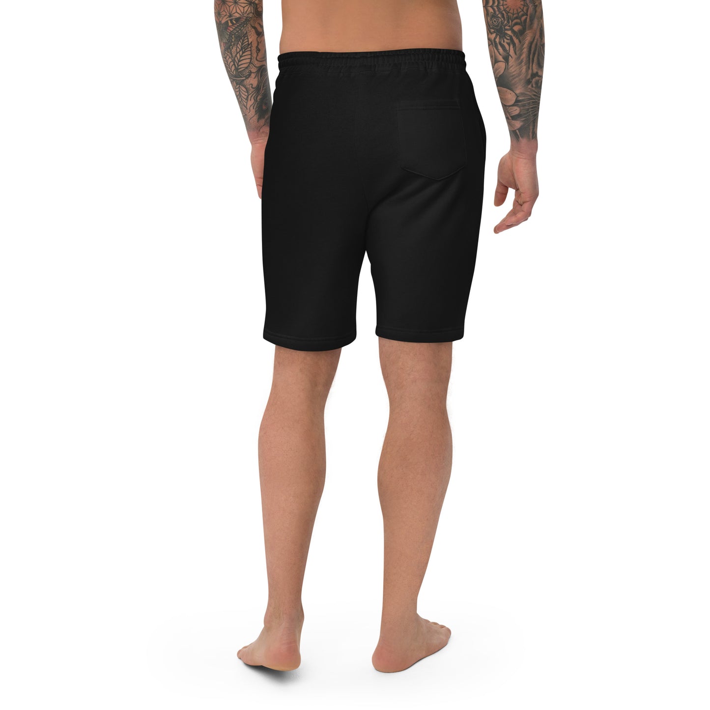 Psalms Angels Men's Casual Black Fleece Shorts - Black