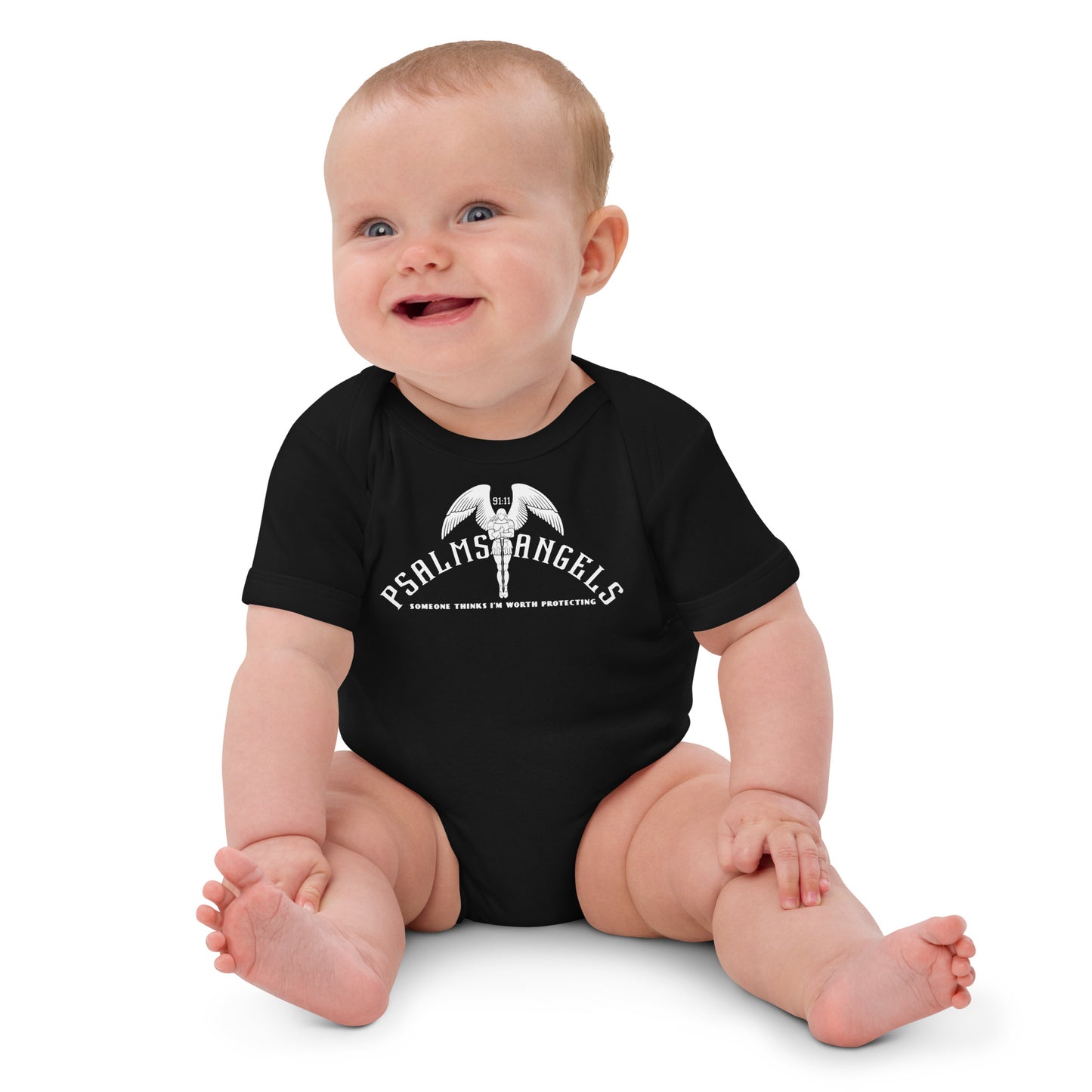 Someone Thinks I’m Worth Protecting 100% Organic Cotton Baby Bodysuit Black